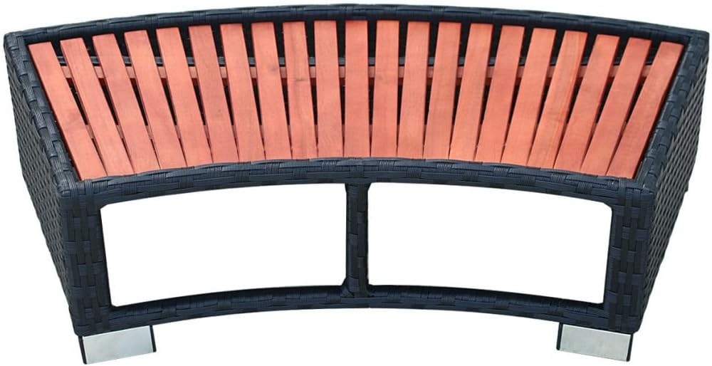 Tidyard Spa Step, Black PE Rattan Large Durable Hot Tub Step, 17.7x36.2x9.8 Inch Rectangular Spa Ladder for Indoor Outdoor Use