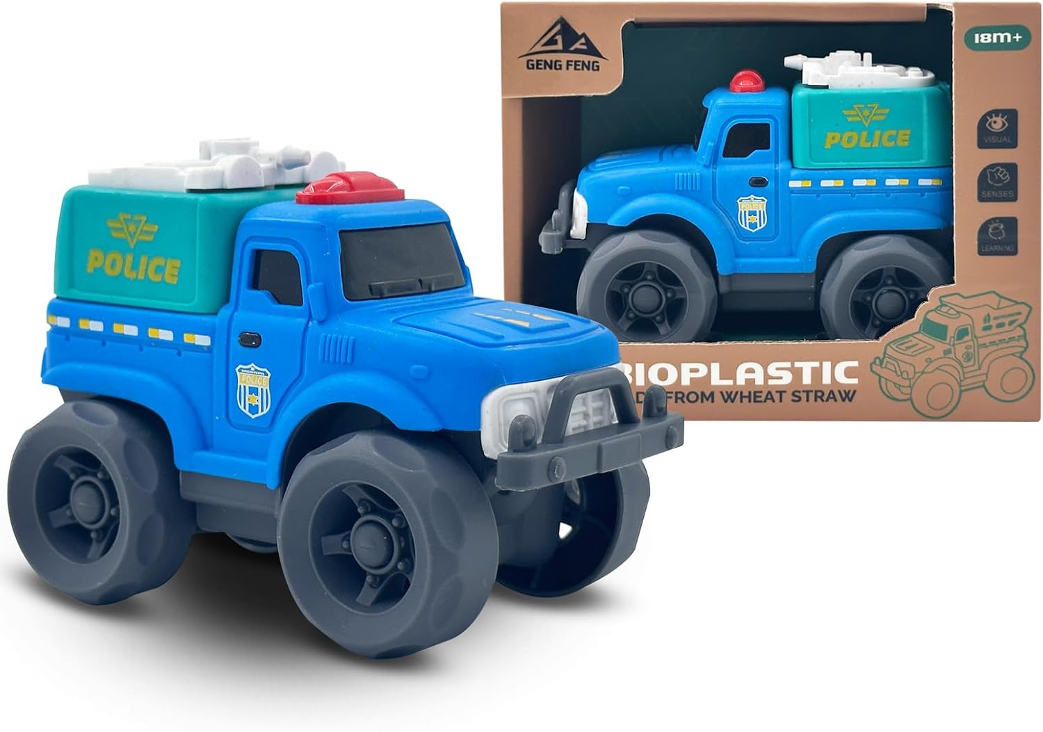 Aigitoy Toddler Car Toys for Boy Girl 1-3 Year Old, Green Recycling Truck, BPA Free, Phthalates Free, PVC, Recycled Plastic, Toddlers Toy for Fine Motor Skills, Birthday for Boys Girls