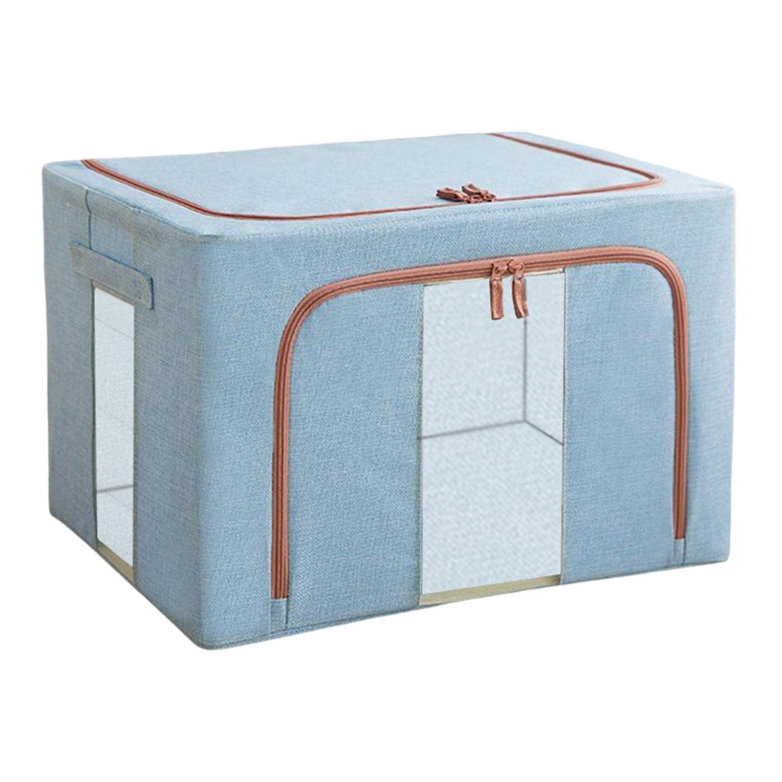 Aufbewahrungstasche/Kleiderbox mit Stabilem Griff, Wasserdichtem Sichtfenster, Geeignet für Schlafzimmer unter Dem Bett, Blau