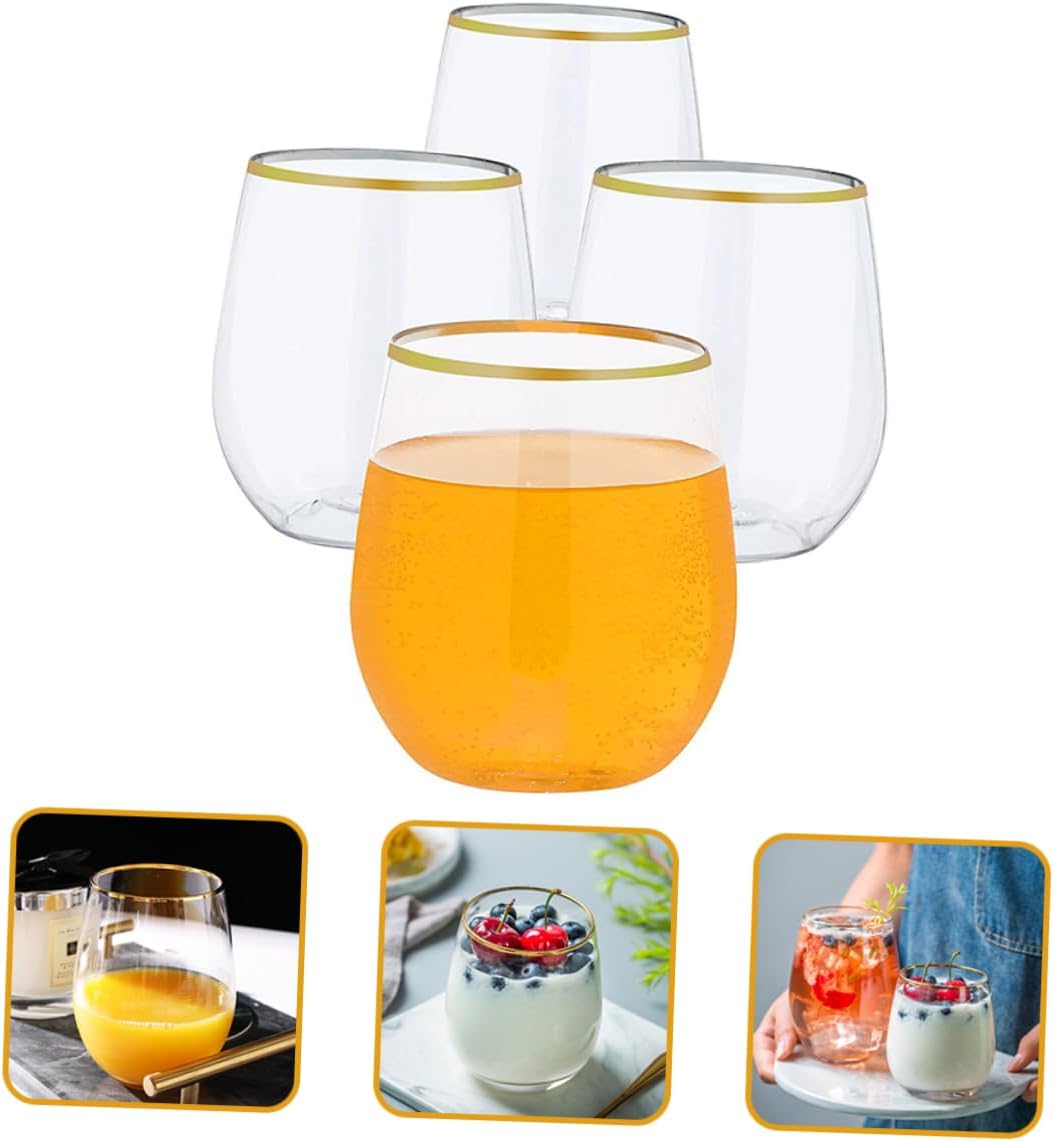 Didiseaon 5sets Count Disposable Drinking Glasses for Wine Whiskey Cocktails Juice Water 4pcs*5