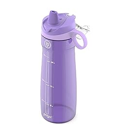 Pogo BPA-Free Tritan Plastic Water Bottle with Soft Straw, 32 Oz, Lilac