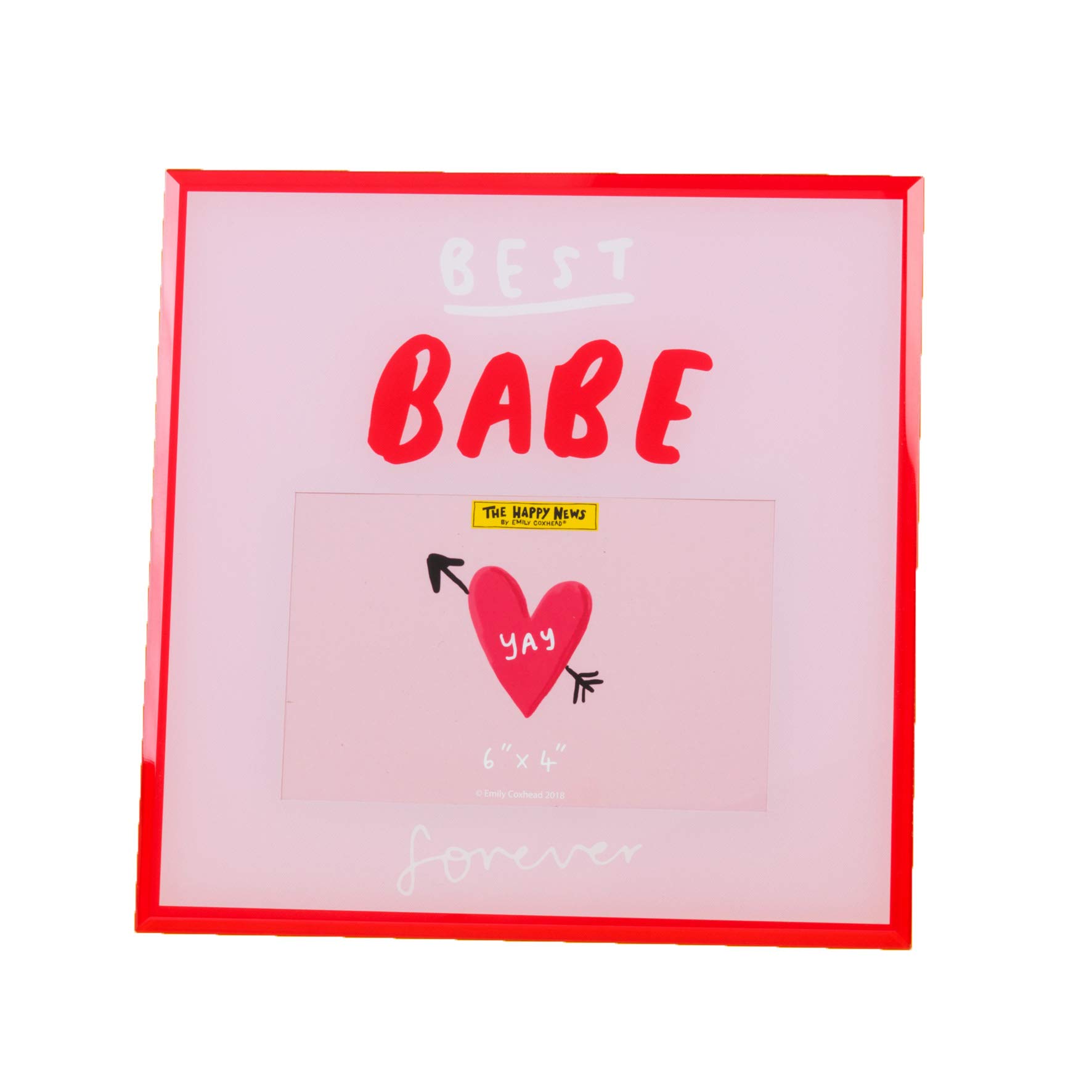 The Happy News by Emily Coxhead Glass Photo Frame 6" x 4" - Best Babe Forever