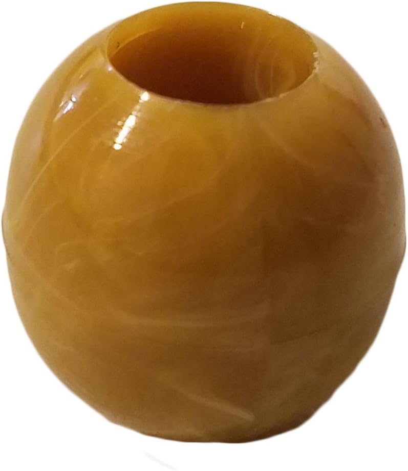 14mm Round Plastic Acrylic Macrame Craft Beads, 50 Count (Caramel Marble)