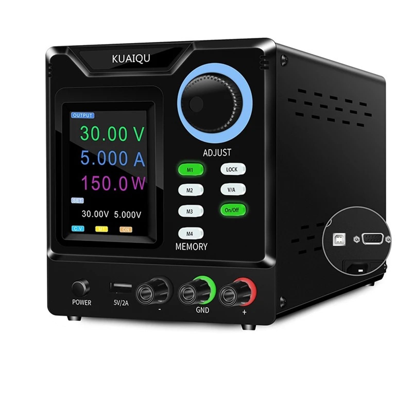 DC Power Supply Adjustable Regulated 30V 5A 10A,200V 300V 1A,With RS232 Free Software Shipping From USA(SPPS-D305-232)