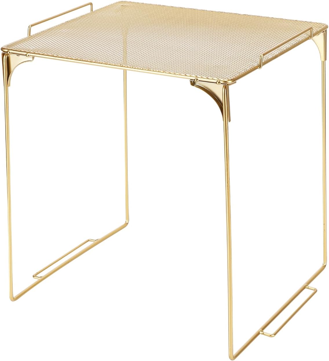 Locker Organizer Shelf Stackable Extra Locker Shelf for School Locker Organizer Storage Cabinet Accessories Suitable for School, Office, and Home use (1, Golden) 1 Golden