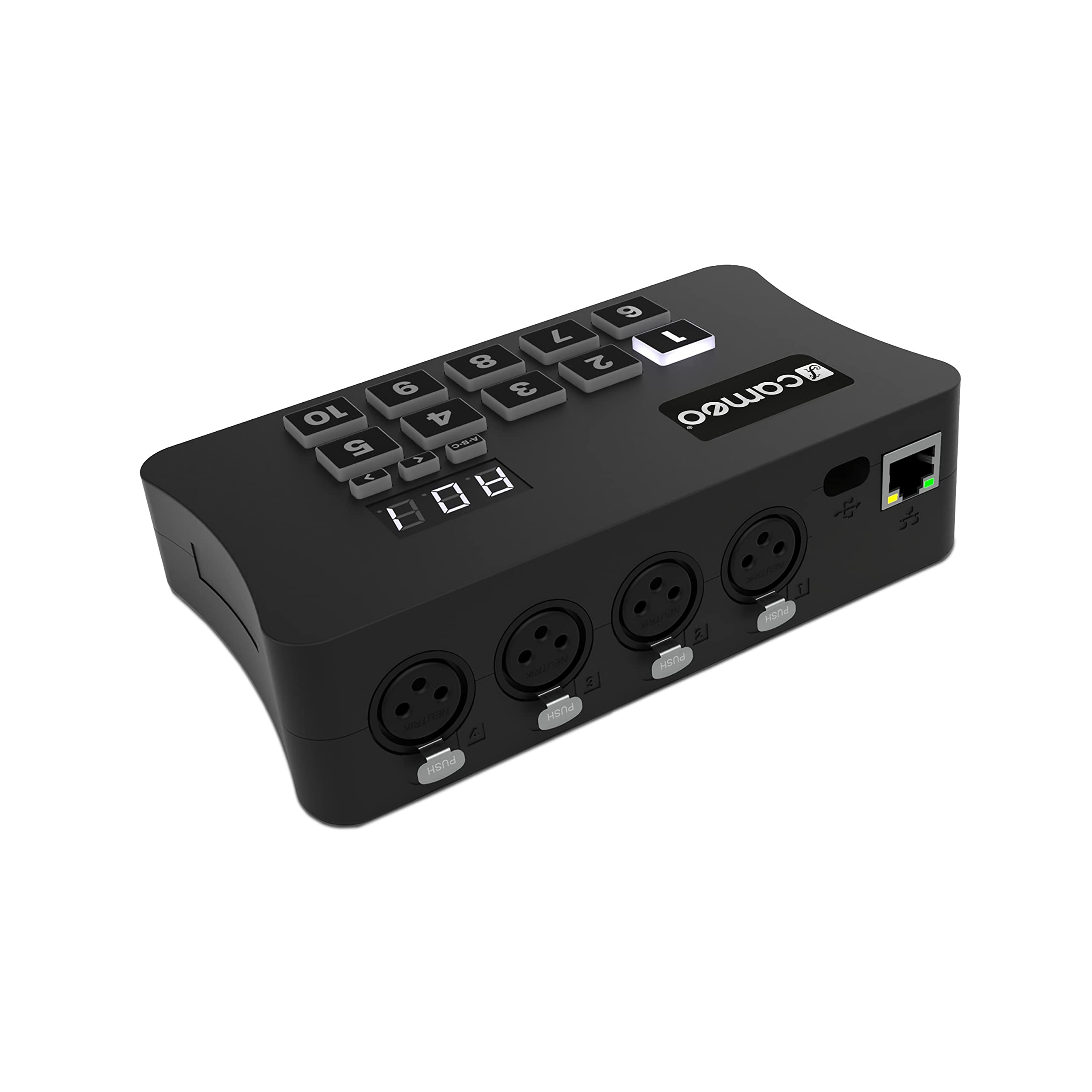 Adam Hall Cameo DVC CUE - Interfaccia da USB a DMX con fino a 2048 canali DMX e pannello di controllo illuminato, Nero