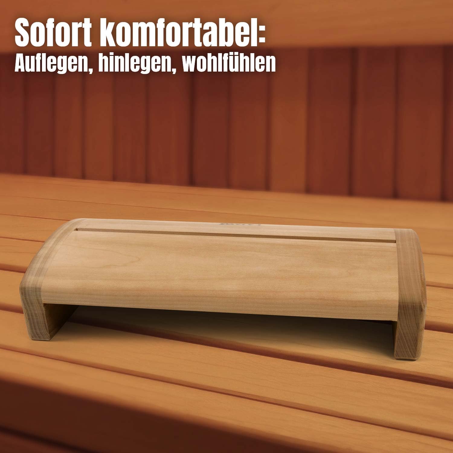 POOL Total LaJa26 Sauna Kopfstütze Relax Thermo FSC Espenholz - Ideal für Nacken und Schultern - Robust - Ergonomisch gewölbt - Entspannend und langlebig - Auch als Rücken- oder Fußstütze nutzbar