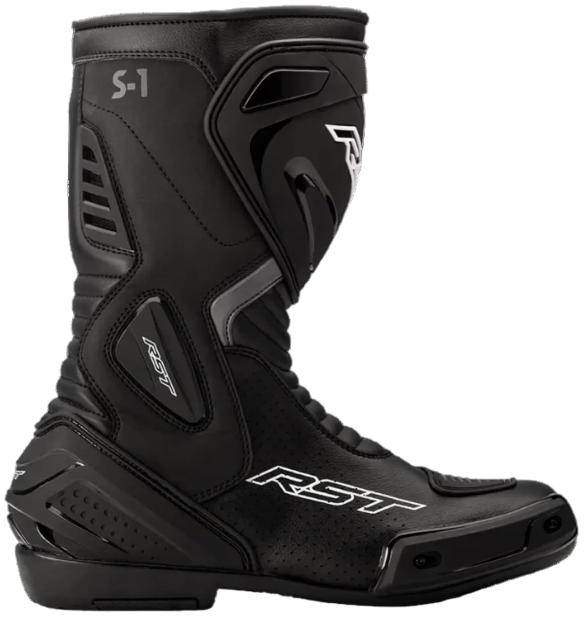 RST S1 Mens CE Leather Sport Touring Motorcycle Boots (10 UK, Black, numeric_10)