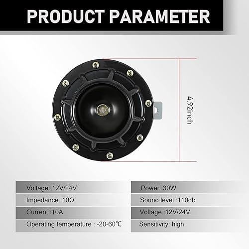 Miniatura 2 de QODOLSI Pack-2 Car Horns, 12V Loud Security Alarm Speaker, Waterproof Double Speaker Replacement Kit, High Woofer Horn Fits for Most Cars