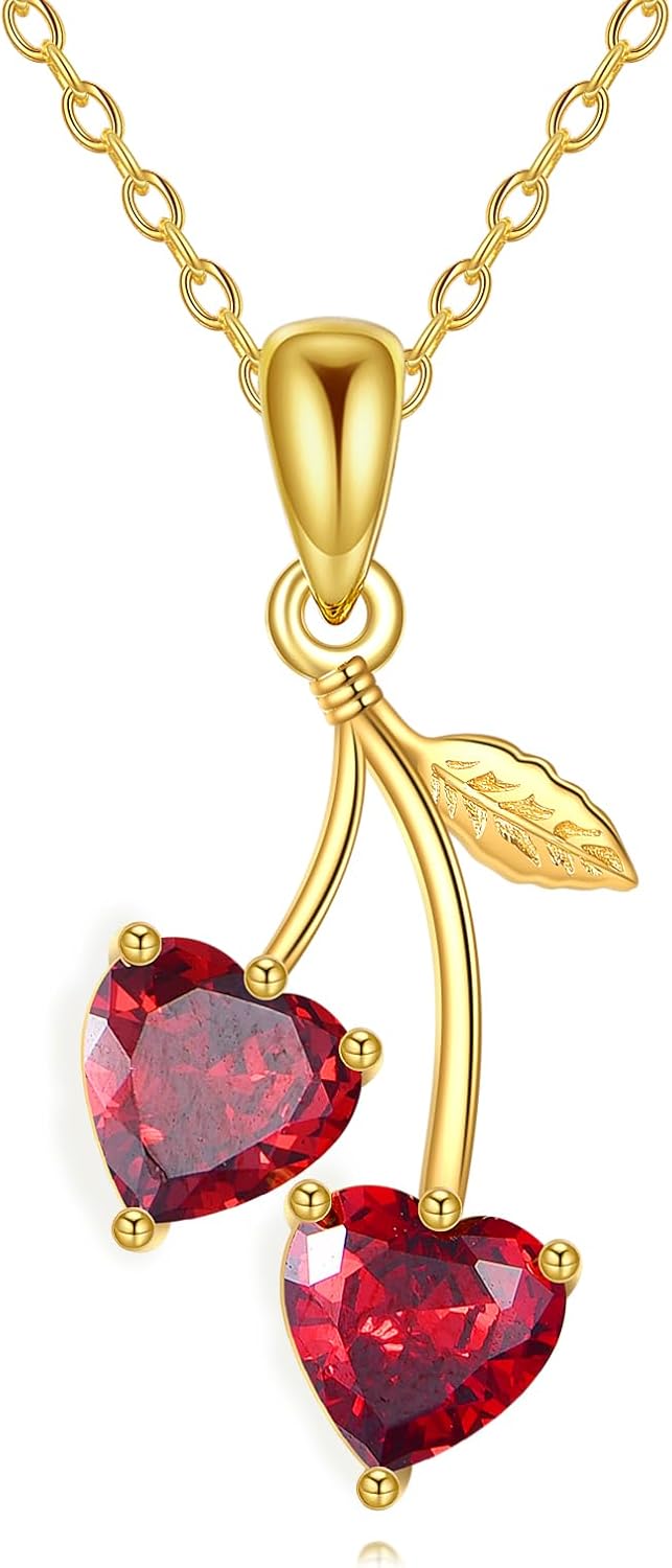 Cute Fruits Necklace Sterling Silver Pineapple/Strawberry Pendant Fruits Jewelry for Women Gifts