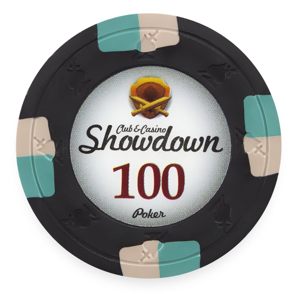 Pack of 50 Showdown Poker Chips, Heavyweight 13.5-gram Clay Composite