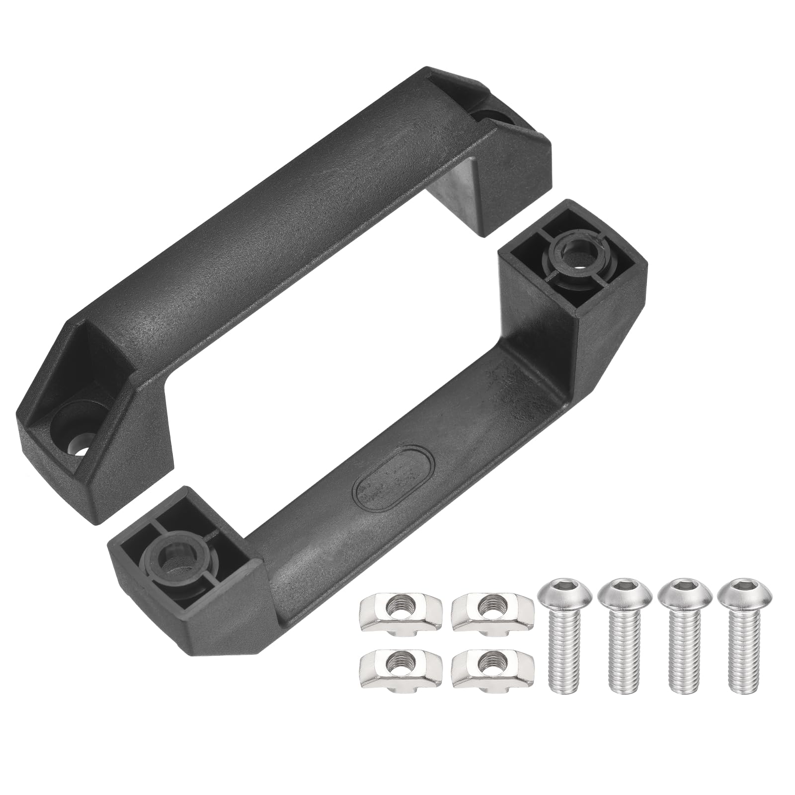 sourcing map 2 Pack Plastic Pull Handles, 4.72 Inch Hole Center Cabinet Handles Rectangular Industrial Handle with Screws Nuts for Luggage Mechanical Equipment Garages Cabinet, Black