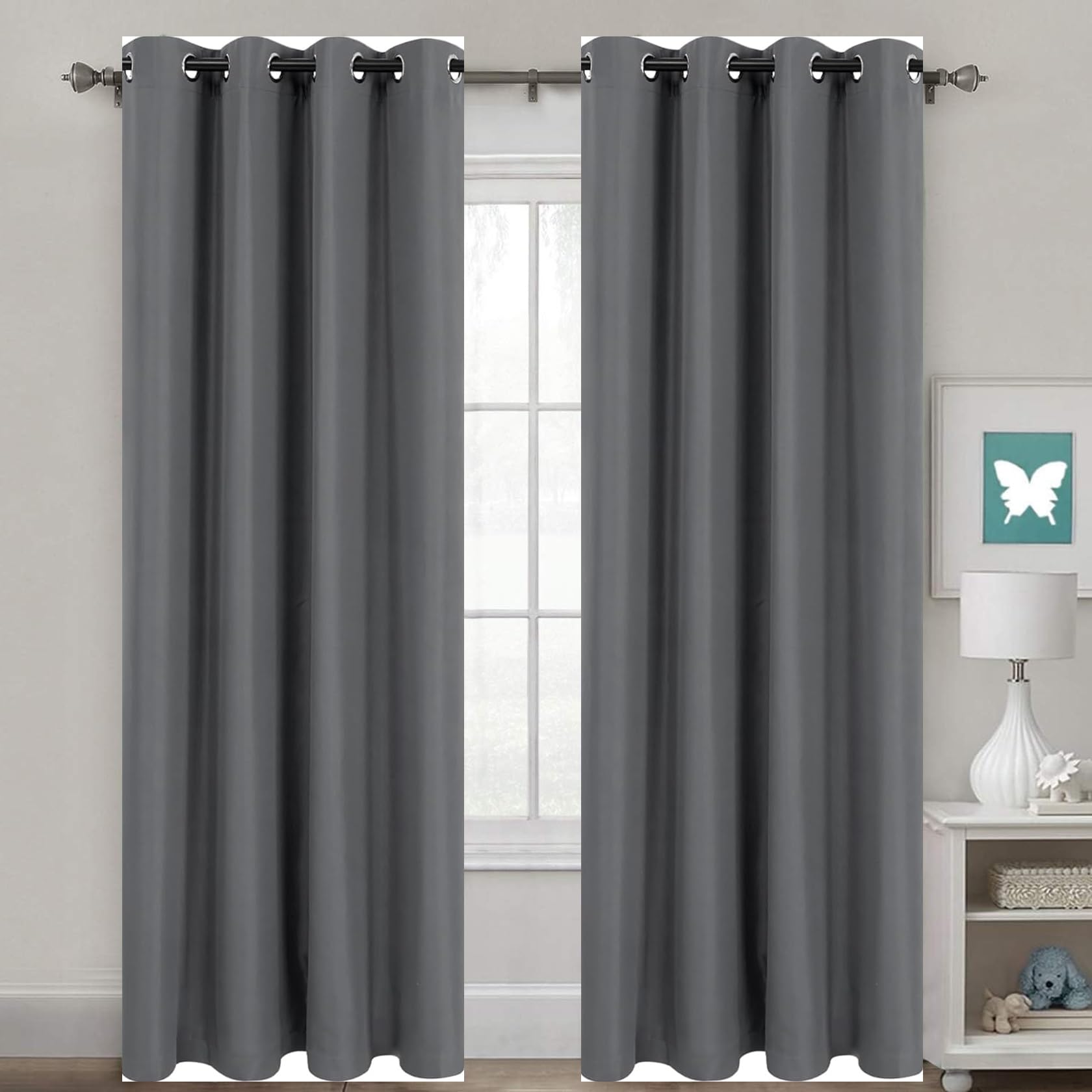 Rideaux occultants isolant thermique 160x120 opaque rideau fenetre gris