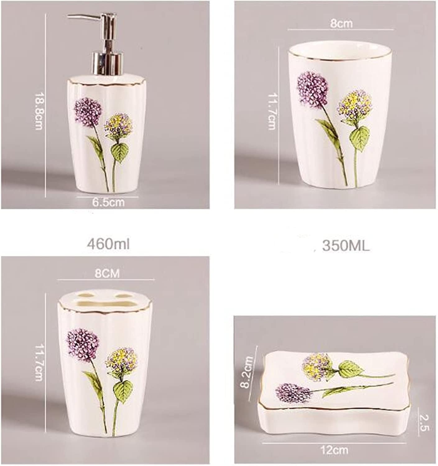 Set de Baño Juego de Accesorios de Baño Juego De Baño De Lavanda Para El Hogar, Accesorios De Cerámica, Juego De Cinco Piezas, Productos De Lavado, Juego De Baño De Estilo Europeo Juego de Baño Acceso