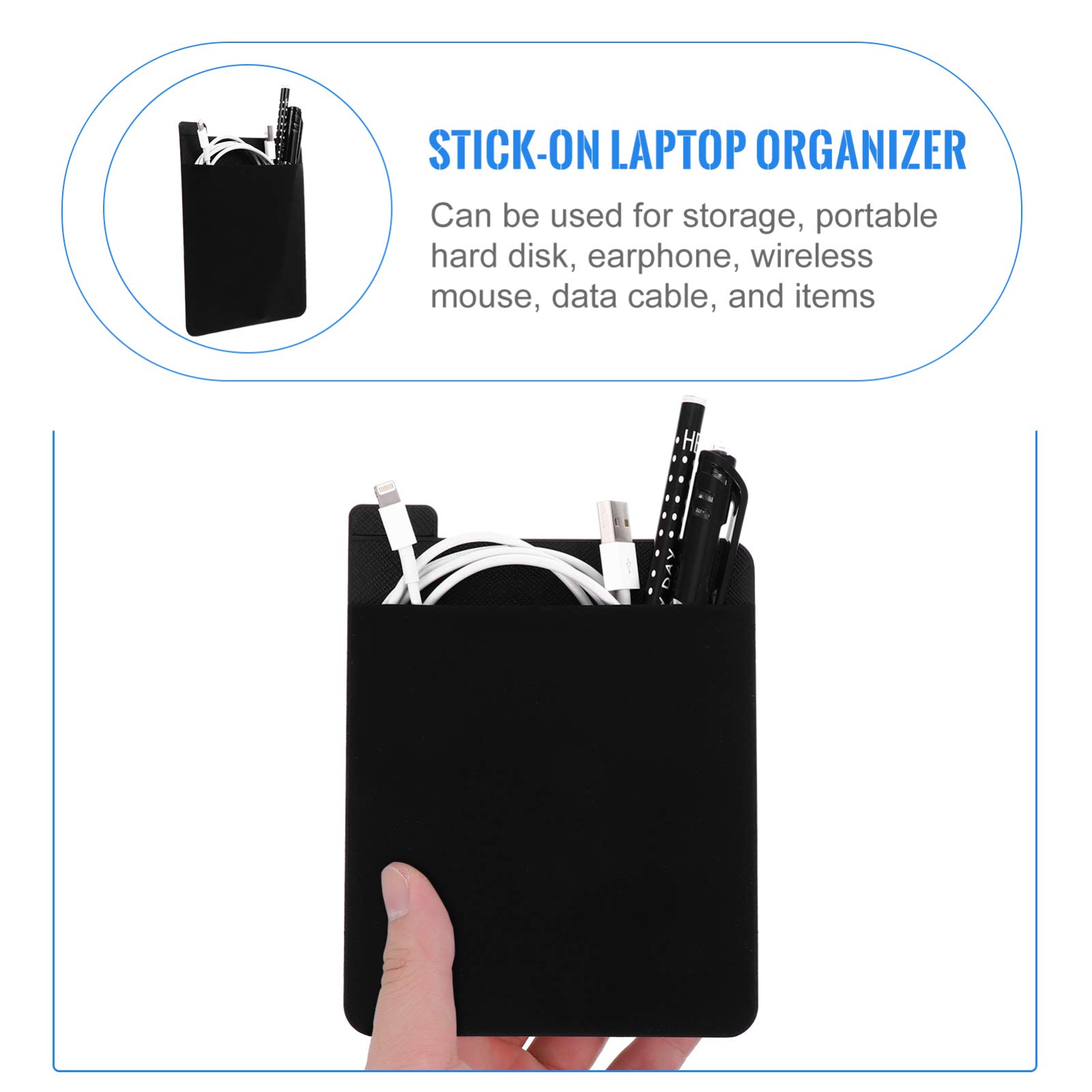 Veemoon Borsa Adesiva per Laptop e Tablet Realizzata in Pelle Buona Qualità Elastico per Contenere Mouse Wireless Custodie Disco Rigido Esterno e Borse per Cuffie