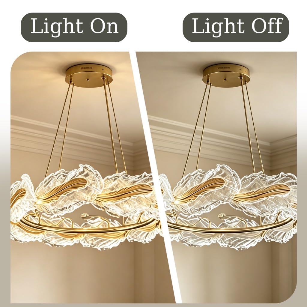 LED 3 Colori Commutabile Vetro Acrilico Anello Sospensione Base Metallica Filo Regolabile Lampada Soffitto Appesa Per Soggiorno Sala Da Pranzo Semi-Incassata Lampadario Design Moderno