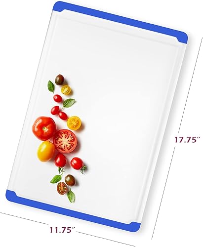 Miniatura 2 de Tablas de cortar grandes para cocina, tablas de cortar antideslizantes aptas para lavavajillas con ranuras para jugos, asas de fácil agarre, tabla