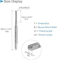 Vista 2 de Grifos de fresado de rosca, rosca 2#-56 UNC 2A, máquina de acero de alta velocidad, herramienta de roscado de tornillos de 3 flautas rectas