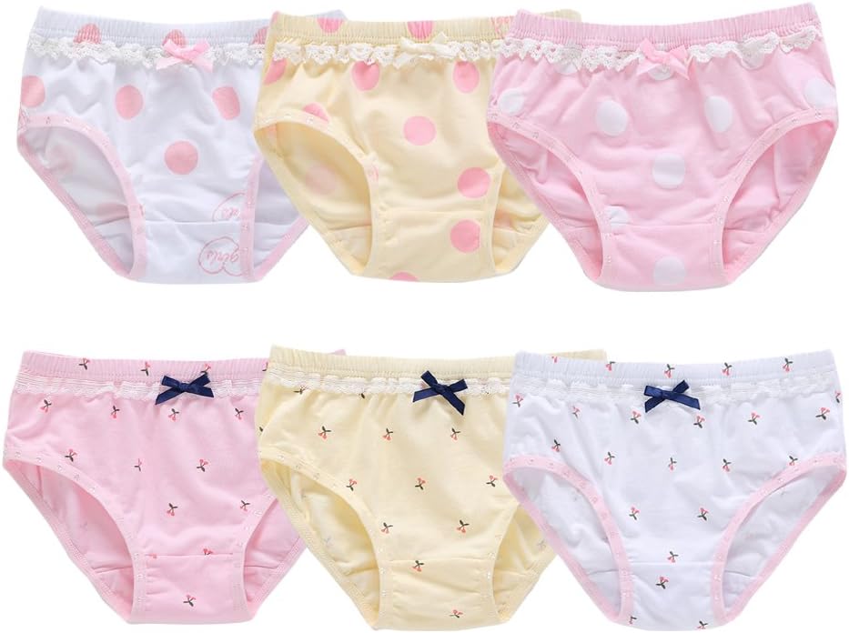 Baby Kids Underwear Breathable Cotton Panties Toddler Girls Undies Soft Assorted Briefs 6-Pack
