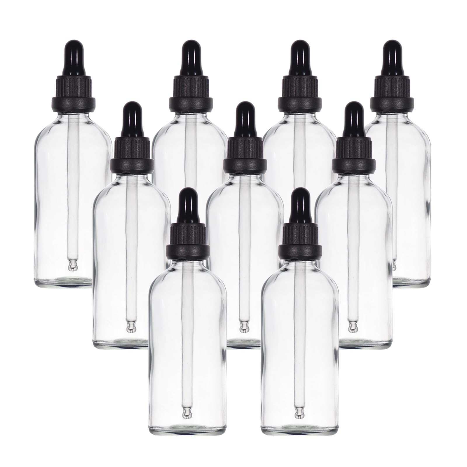 Flacon compte gouttes 100ml en verre transparent avec pipette étanche pour aromathérapie