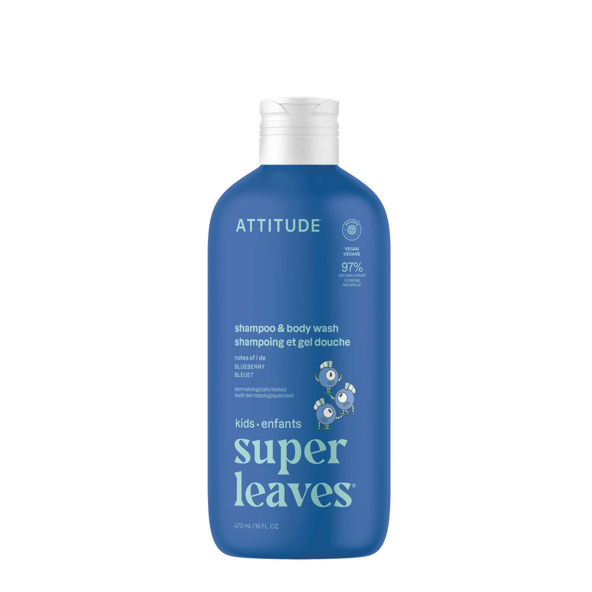 ATTITUDE Shampoo and Body Wash for Kids EWG Verified Hair and Body Cleanser Dermatologically Tested Soap Plant and