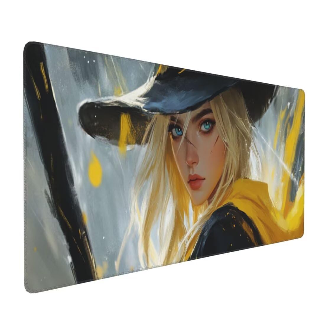 Tappetino Mouse XXL 1400x600x3mm Tappetino Mouse Giapponese Ragazza Impermeabile Tappetino Gaming Mouse Pad XXL Tappetino Scrivania,Base Antiscivolo Migliora Precisione e Velocità per Desktop/Ufficio