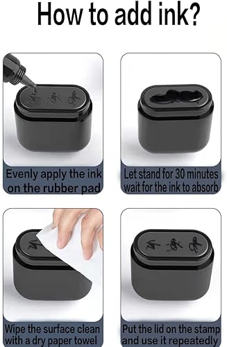 Sello de firma|Sello personalizado con nombre | 5 estilos y 4 colores de tinta y 50 opciones de fuente【Tinta gratis】