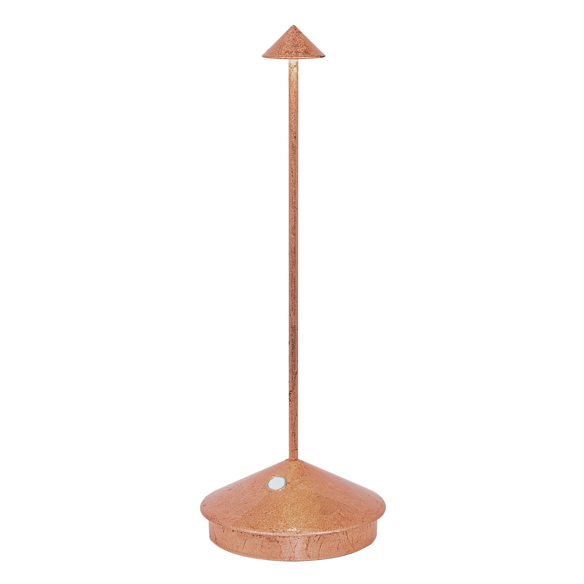 Zafferano, Pina Lamp with Copper Foil, Rechargeable and Wireless Table Lamp with Touch Control, Can Be Used as Indoor Lamp, Dimmer 2200-3000K, Height 29cm