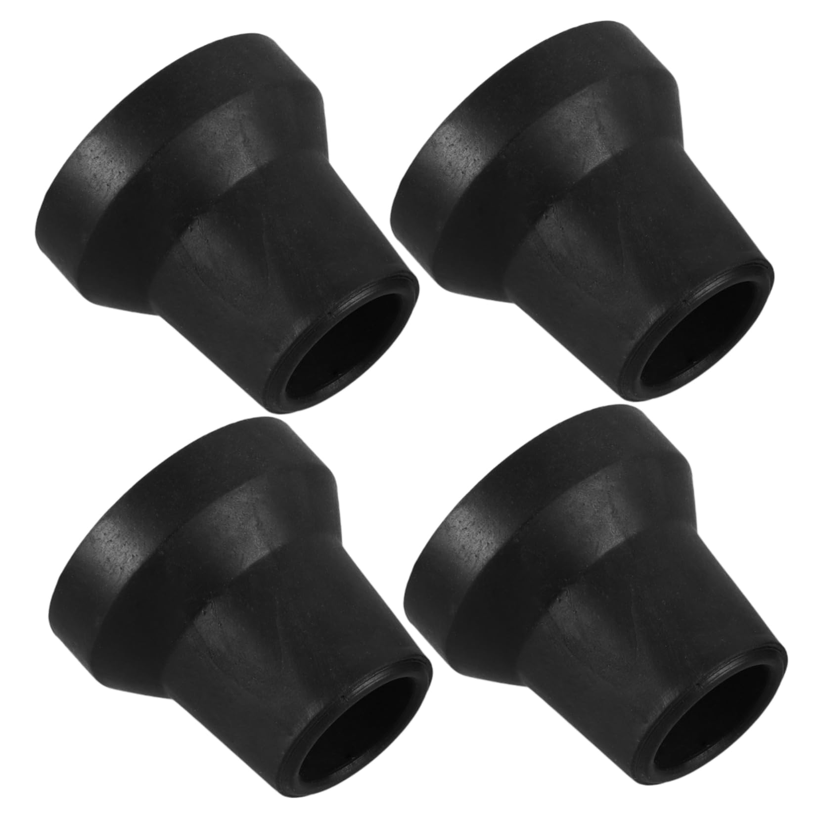 NULYLU Heavy Duty Quad Cane Tips 16mm Universal Fit Anti-Slip Rubber Walker Tips for Walking Sticks