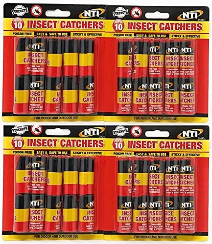 Ari & Deb 40pcs Extra Strength Insect Catchers Non toxic Fly traps catcher Rolls Poison free For indoor and Outdoor Use
