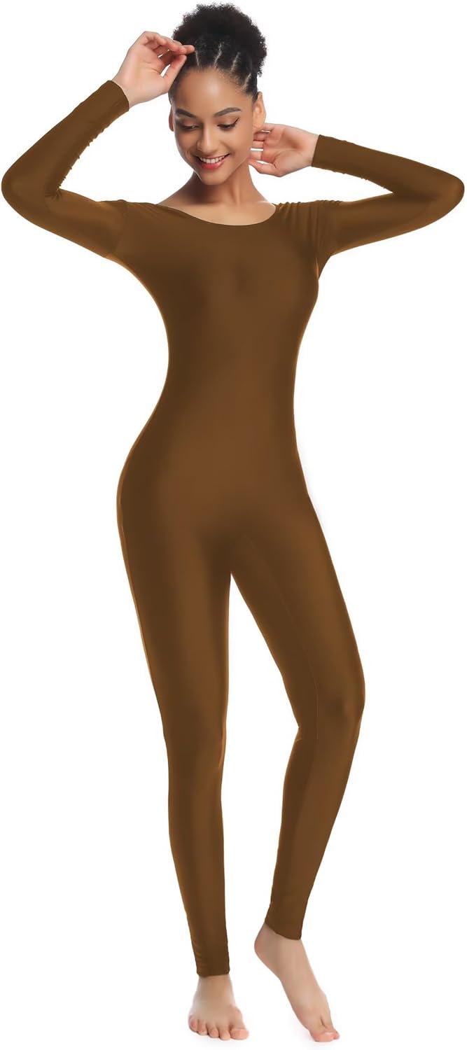 Women's Long Sleeve Unitard Dance Costume Spandex Full Body Suits One Piece Jumpsuits - Image 2