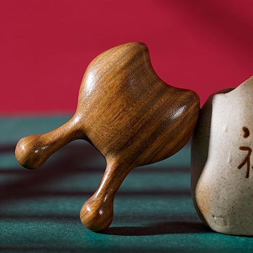 Miniatura 5 de Beaupretty Masajeador de ojos, herramienta facial Gua Sha, raspador de nariz de madera, masajeador de acupuntura facial, herramienta de masaje de