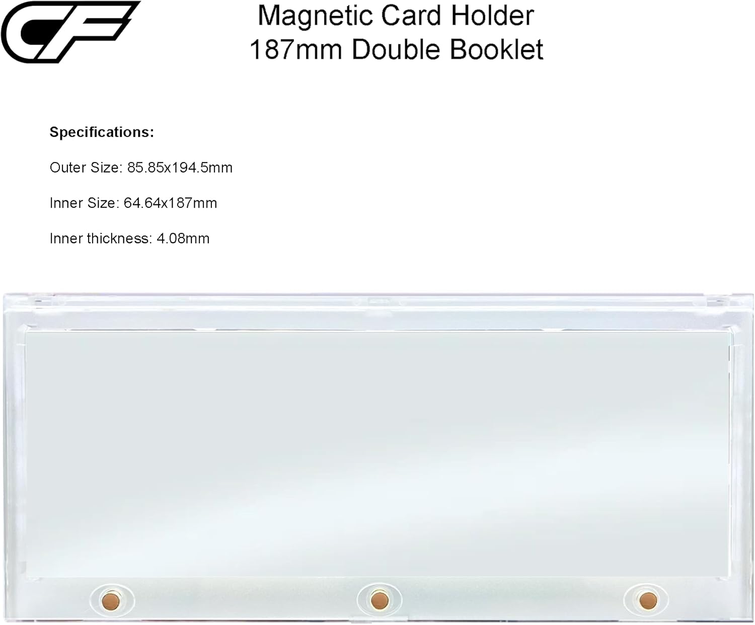 Magnetic One Touch for Horizontal Double Booklet Cards 187mm - Will Fit National Treasures …