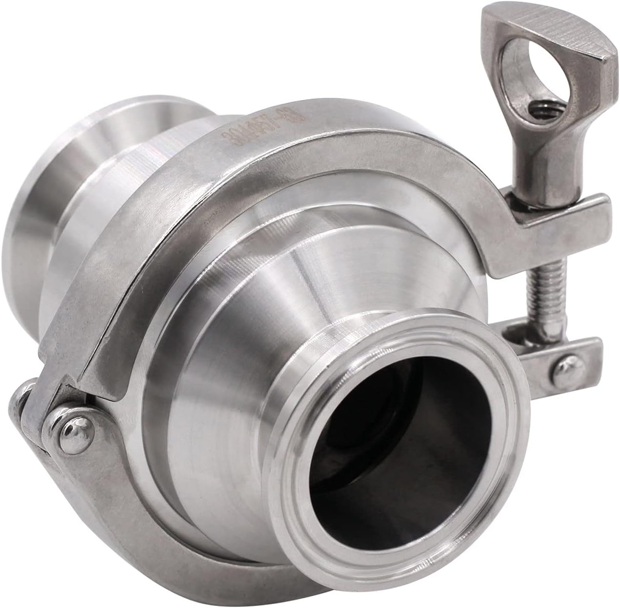 DERNORD Sanitary Check Valve - One Way Flow - 1.5" Tri Clamp Style, Stainless Steel 304, FKM Gasket (1.5" Tri Clamp Check Valve)