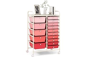 RELAX4LIFE 15-Drawer Storage Drawer Carts: The Ultimate Wrapping Paper Organizer Storage Cart