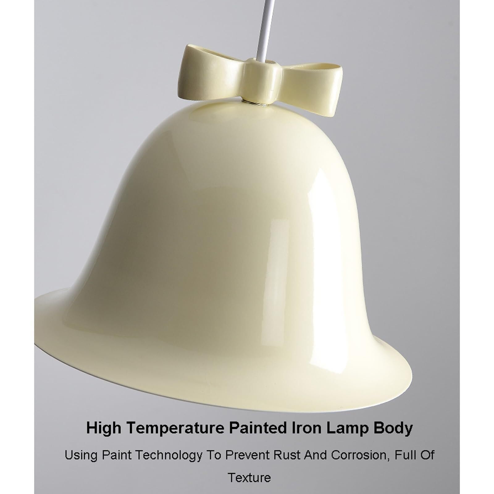 Bell Bow lampa wisząca z metalowym kloszem, urocza lampa wisząca, ciepła