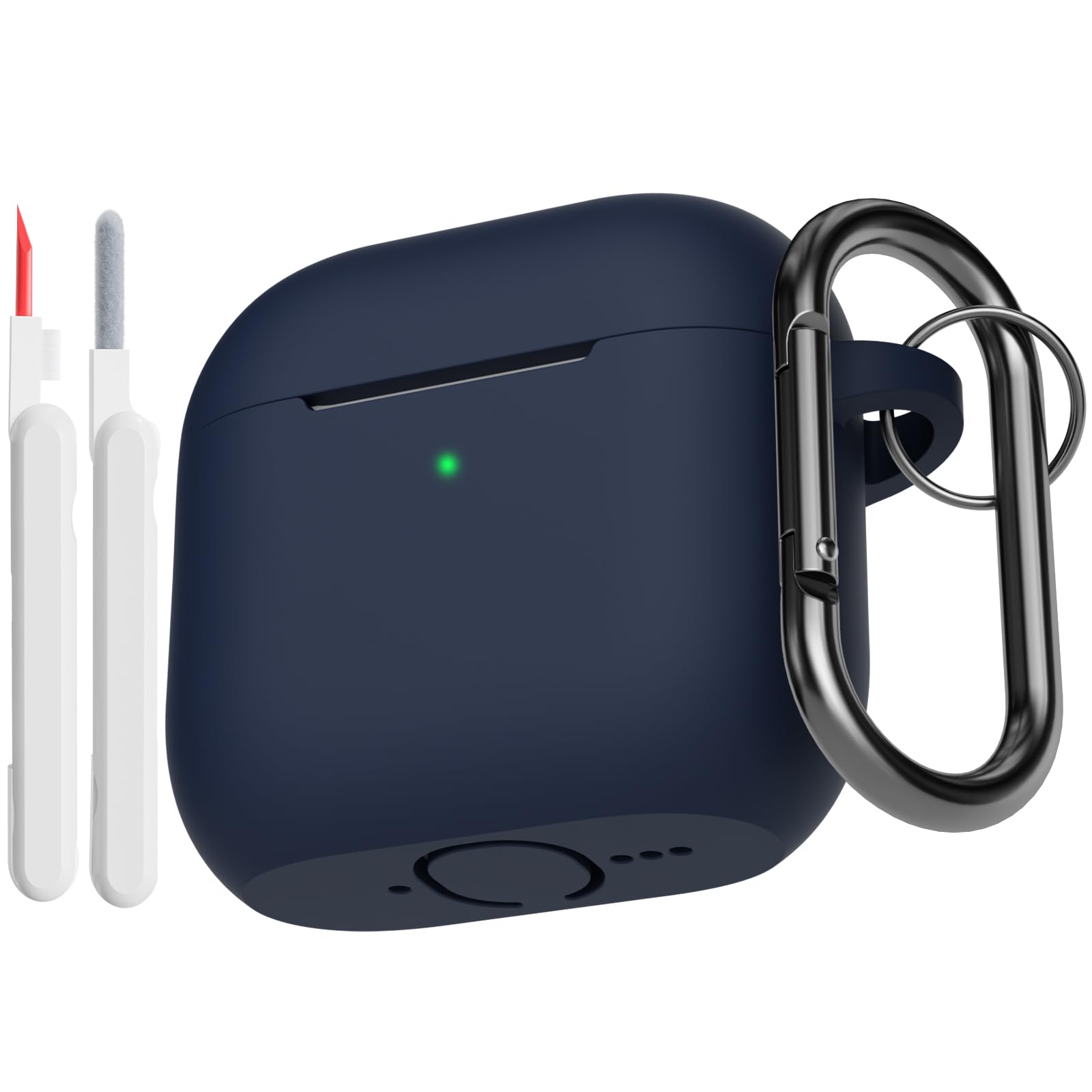 KOKOKA Funda de Silicona Compatible con AirPods Pro 3.ª Generación con Kit de Limpiador, Anti-rasguños, Anti-Polvo, Funda Case Silicona para AirPods Pro 3 con Mosquetón, LED Frontal Visible, Negro — view 39