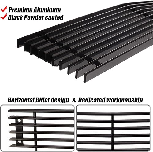 Miniatura 5 de Rejilla frontal negra para Chevy Silverado 2500HD 3500HD 3500HD 2015-2019 con inserto de rejilla de aluminio para parachoques inferior