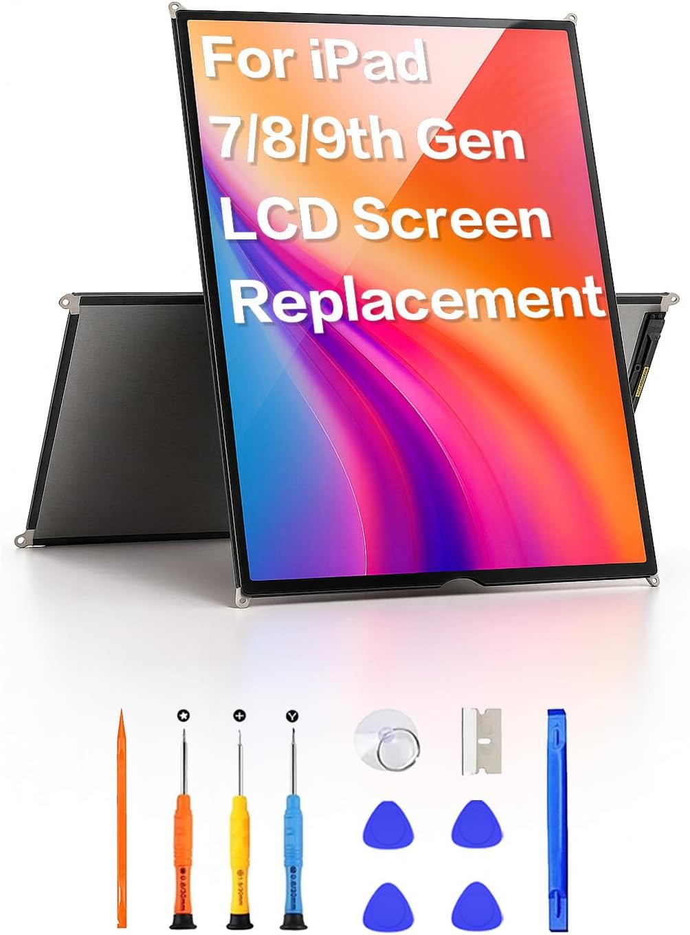 (Only LCD) 10.2" LCD Screen Replacement for iPad 7th, 8th & 9th Gen Models A2197 A2198 A2200 A2270 A2428 A2429 A2430 A2602 A2603 A2604 A2605 Repair Kit with Tools & Installation Guide