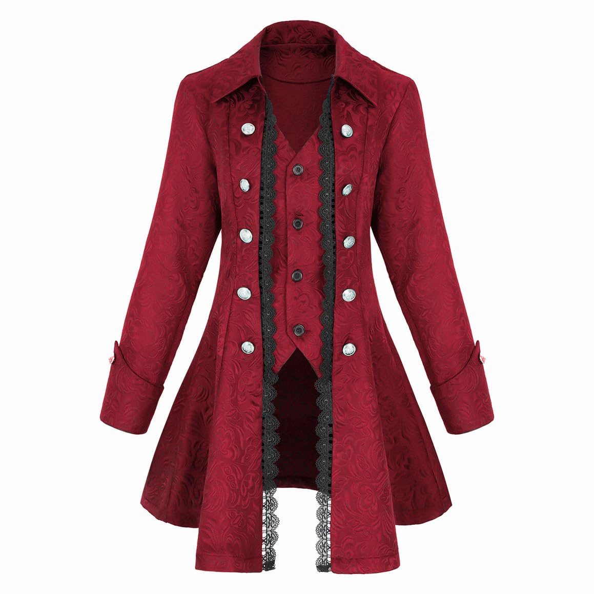 OFOKEDA Women's Gothic Steampunk Victorian Renaissance Medieval Jacket, Z3007rd, 3XL