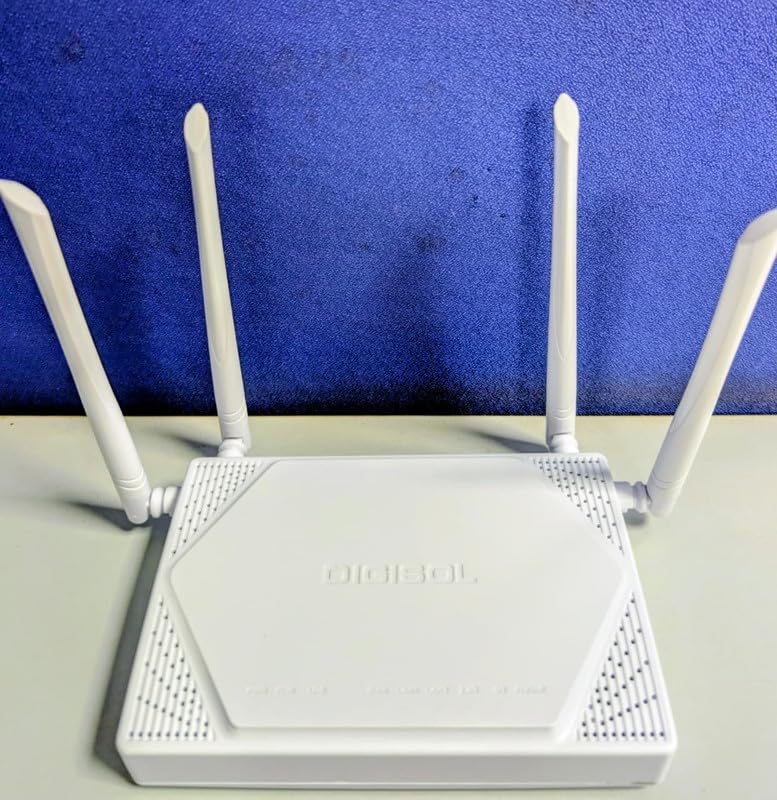 Image of Digisol XPON 1200 Mbps Dual Band ONU /ONT Router - Without Telephone Port, 4 Antenna, Compact Design for High-Speed Fiber Connectivity