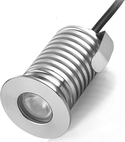 CNBRIGHTER Luz LED para pozo en el suelo, 3 W, 12 V-24 V CC, IP67 impermeable aluminio enterrado lámparas subterráneas, iluminación de paisaje al