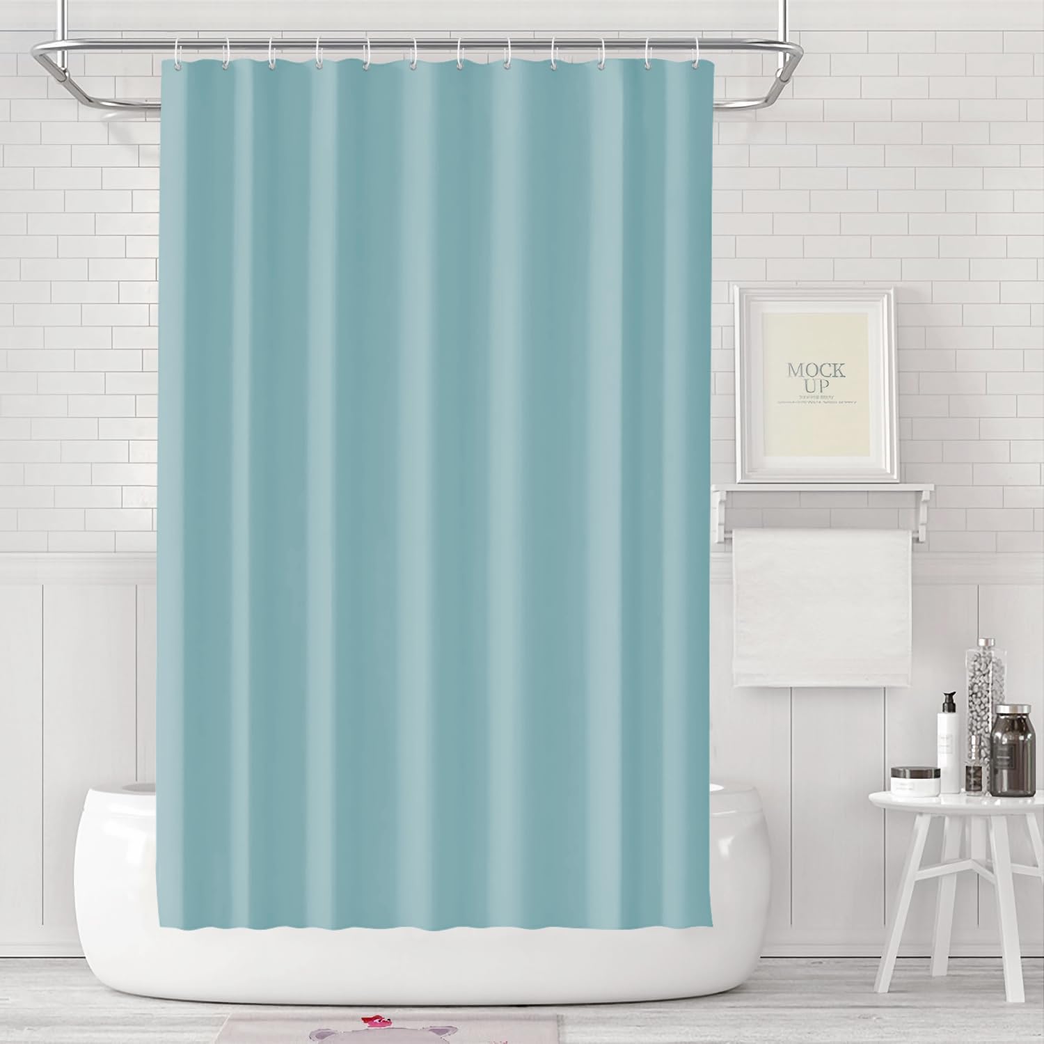 timecity Coffee Shower Curtain Liner PEVA Bath Curtain with 3 Magnets Thickened Water Proof Quick Drying Shower Curtain Set with 12 White Hooks Plastic Shower Liner for Bathroom Shower,71x71inch