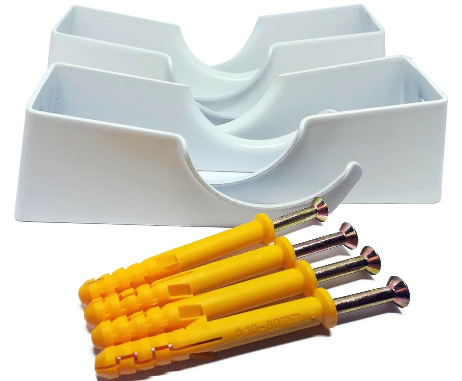 Traditional Column Radiator Brackets - 4 Pcs | White (100mm (A) x 70mm(B) x 65mm(C) x 55m (D))