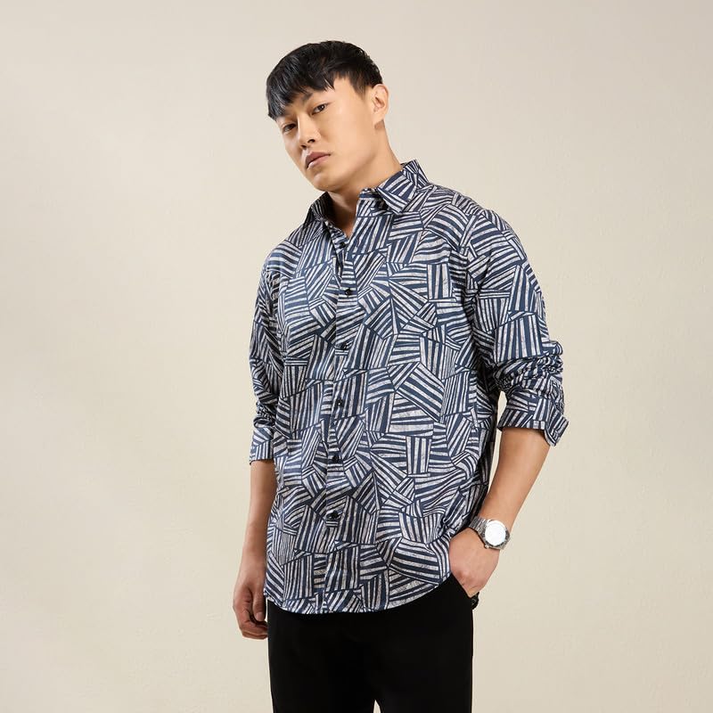Image of MARK & ALBERT Men's Slim Fit Cotton Formal Shirt