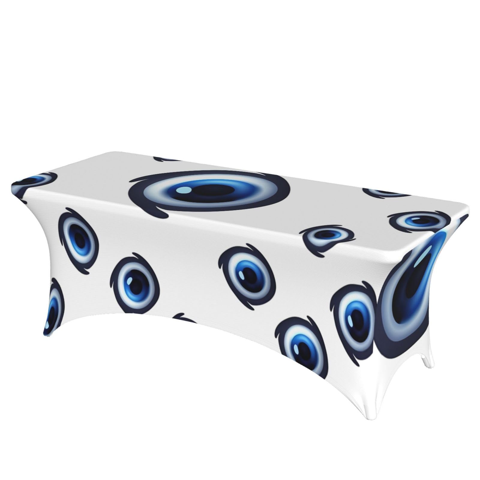 Nappe mauvais yeux infroissable et lavable pour habillage de table ajusté