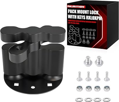 Fuel Pack Mount Compatible with Rotopax RX-DLX-PM, Dual Tightening Gas Can & Water Pack Holder for Cargo Racks, Heavy Duty Aluminum Pack Mount