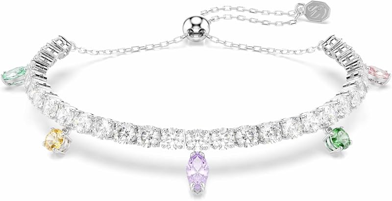 x Colección de joyas Ariana Grande: collar, aretes, ear cuffs, piedras multicolores de corte mixto, acabado en rodio