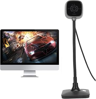 HD USB Camera, AI Noise Reduction Desktop Computer Camera, Plug and Play Webcam for Laptop, Adjustable Angle Stream Webcam for Calling Recording Conferencing Gaming