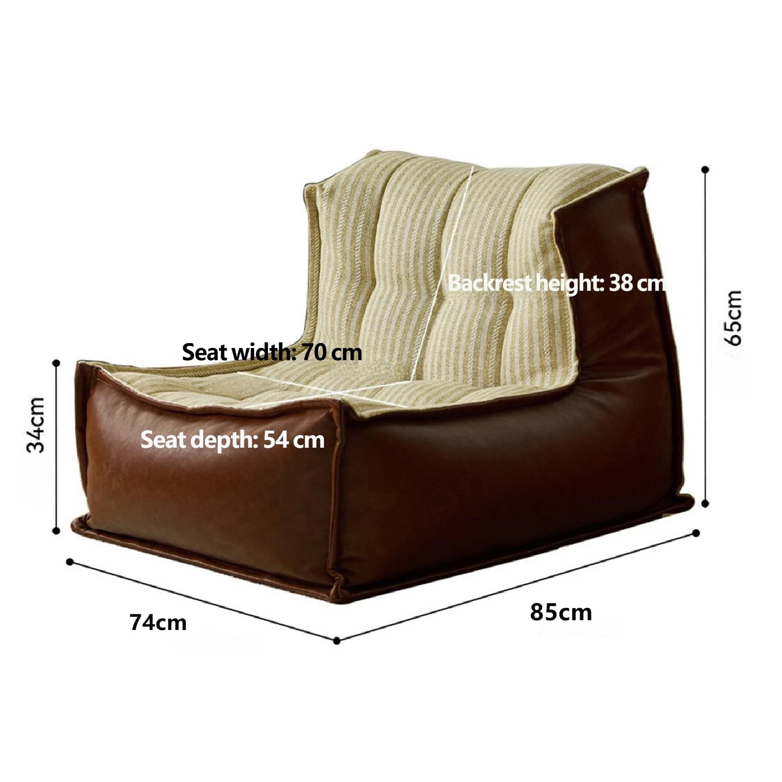 Silla Tipo puf para Exteriores Sofá Individual Perezoso for Sala de Estar Piso Tatami Balcón Sillón